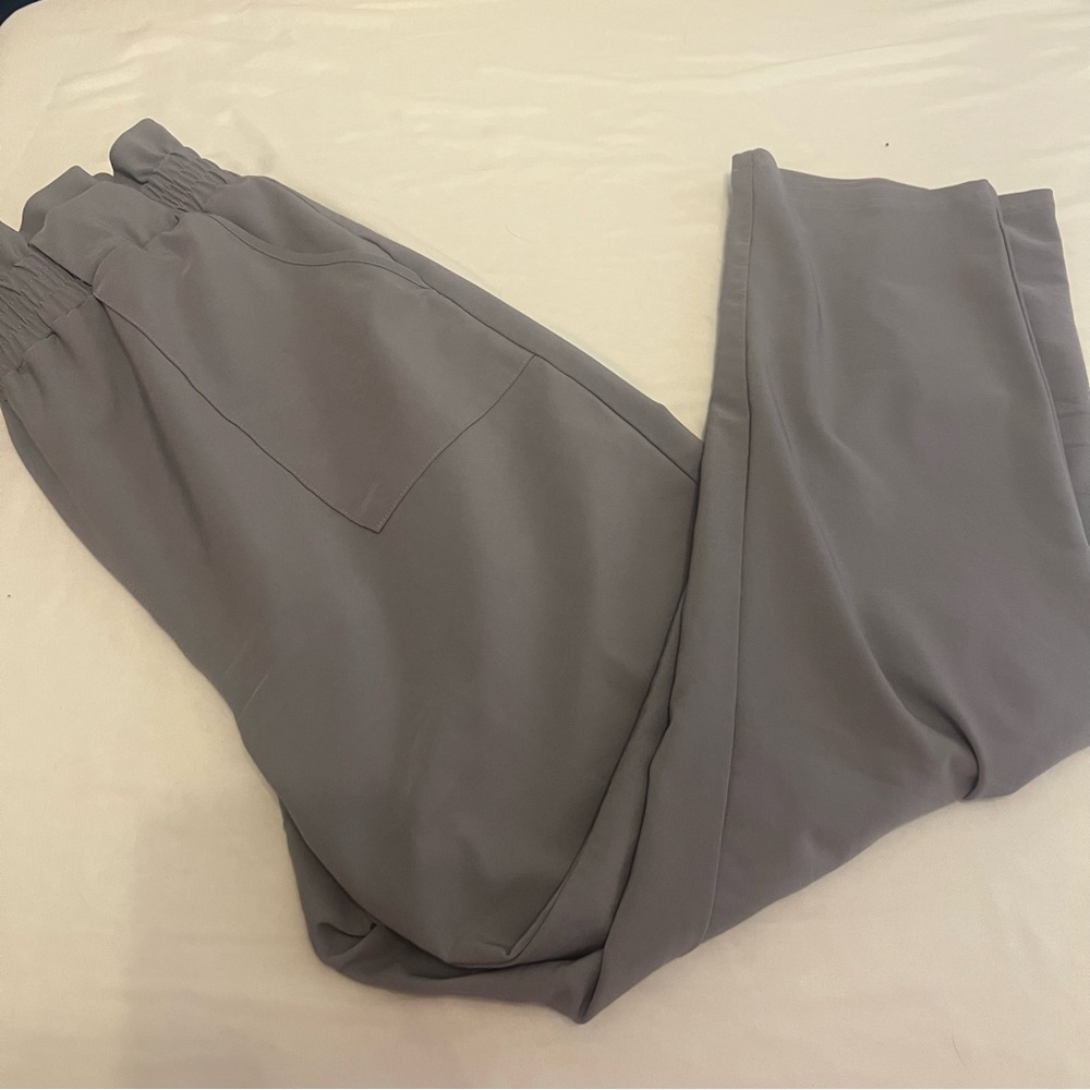 Grace Karin Gray Pull On Straight Leg Dress Pants XL Office Career Stretch